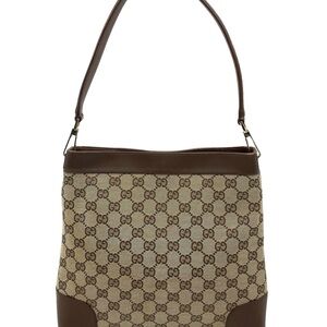 Gucci Signature Brown and Cream Shoulder Bag